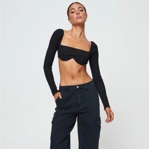 Princess Polly Becca Long Sleeve Crop Top